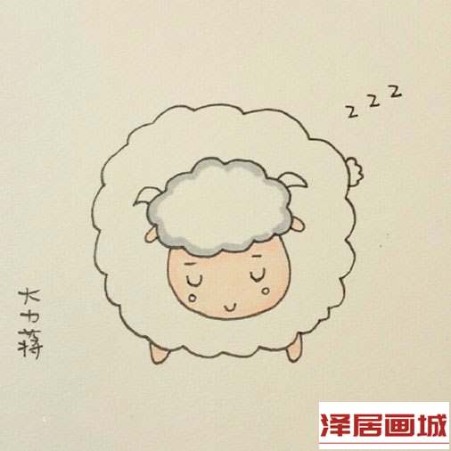 简笔画卡通绵羊的图片步骤