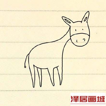简笔画可爱小毛驴的图片步骤