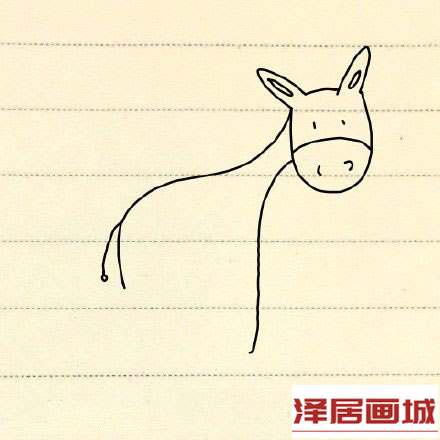 简笔画可爱小毛驴的图片步骤