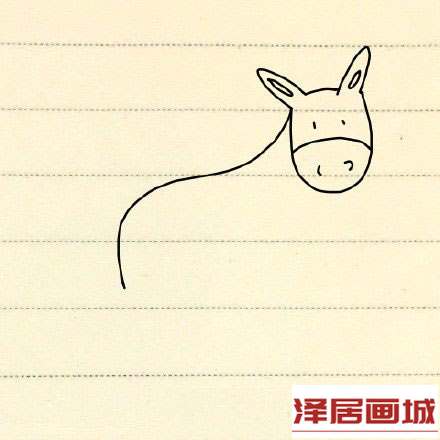 简笔画可爱小毛驴的图片步骤