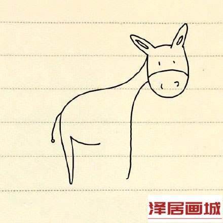 简笔画可爱小毛驴的图片步骤