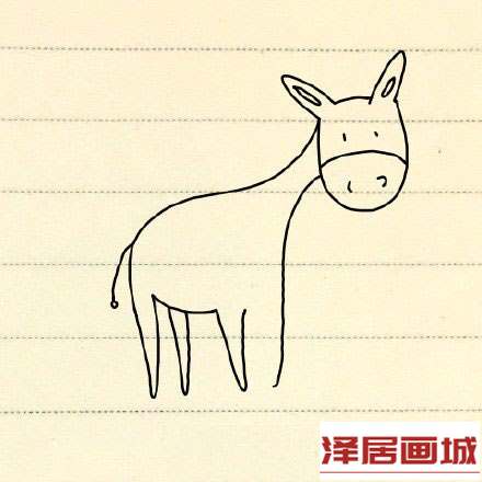 简笔画可爱小毛驴的图片步骤
