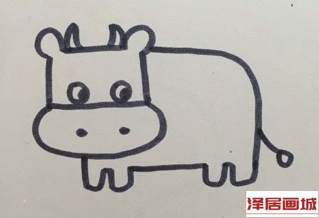 简笔画可爱奶牛的图片步骤