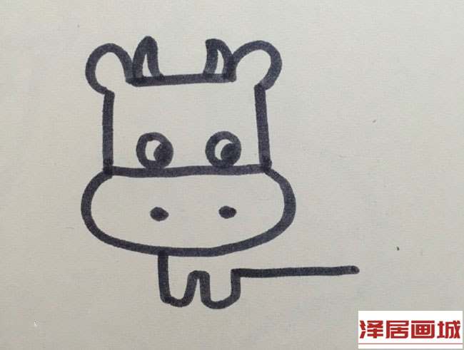 简笔画可爱奶牛的图片步骤