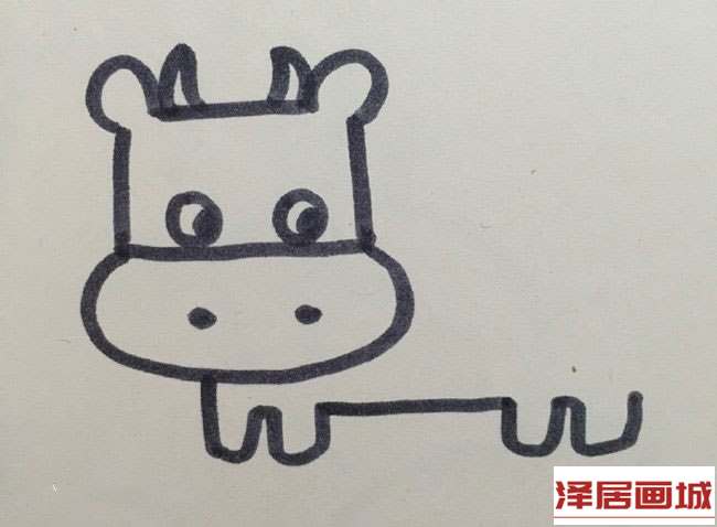 简笔画可爱奶牛的图片步骤