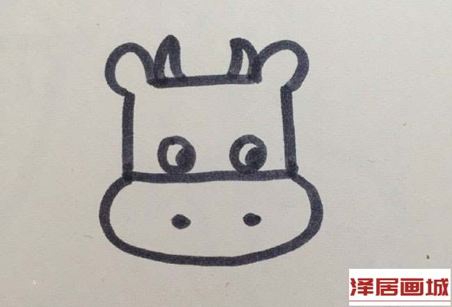 简笔画可爱奶牛的图片步骤