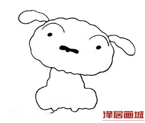 简笔画蜡笔小新小白的图片教程