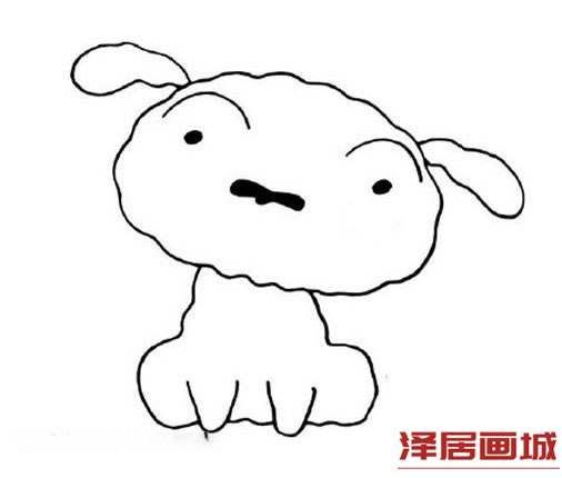 简笔画蜡笔小新小白的图片教程