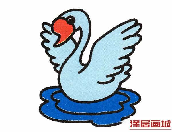 简笔画水面上的天鹅的画法图片