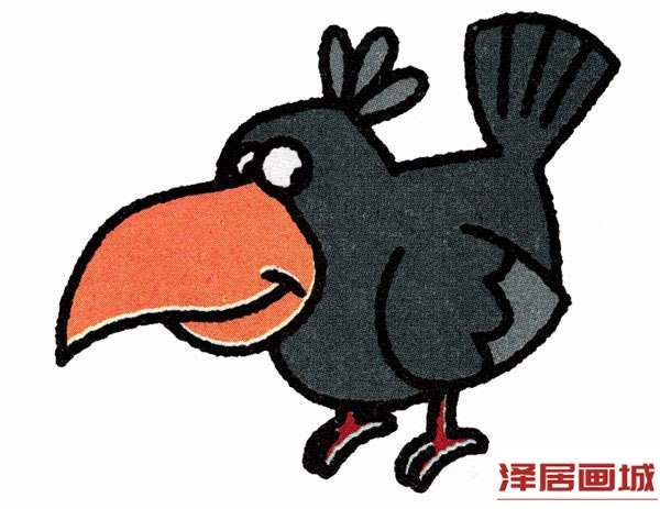 简笔画调皮的乌鸦画法图片