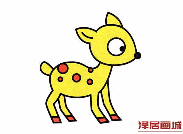 简笔画可爱小鹿的画法彩色