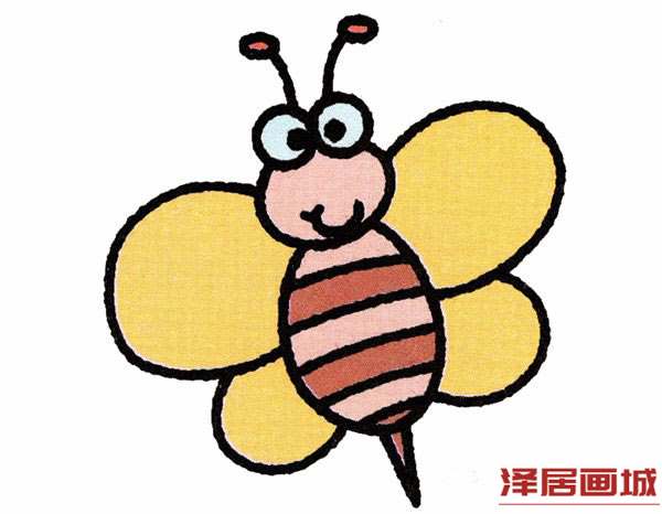 简笔画胖乎乎可爱小蜜蜂的画法