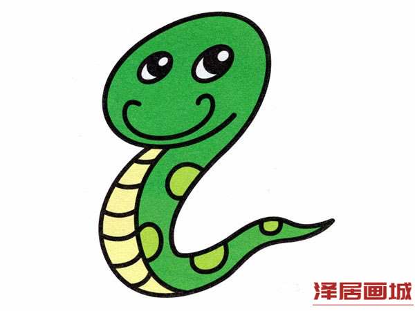 可爱又好看的小蛇简笔画画法图片