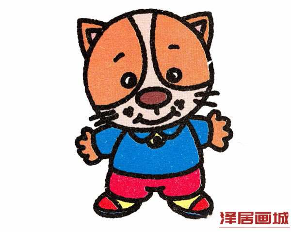 卡通小猫咪简笔画步骤图片彩色