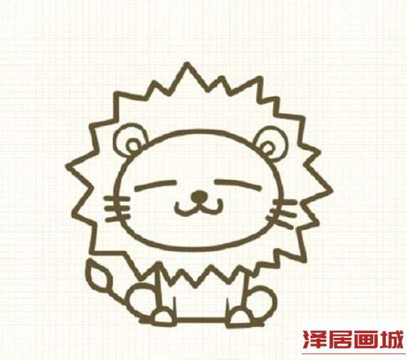 可爱的卡通小狮子简笔画图片教程