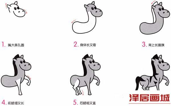 彩色斑马的简笔画图片教程