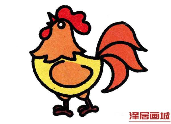 打鸣的威武大公鸡简笔画图片教程