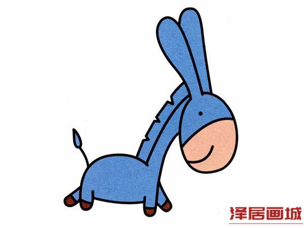 可爱卡通小毛驴简笔画的画法图片