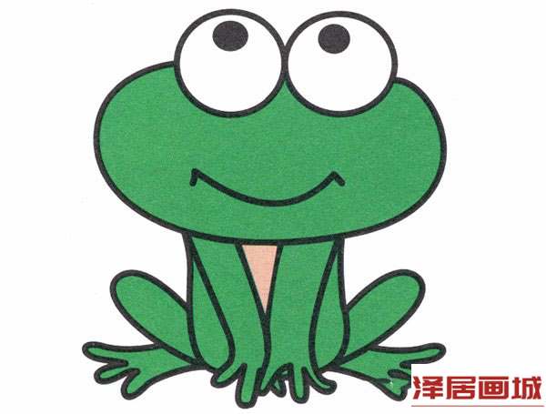 天真小青蛙简笔画的画法图片