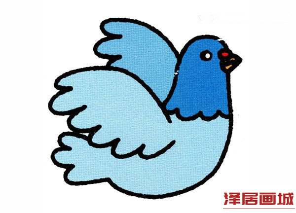 飞翔的鸽子简笔画画法图片