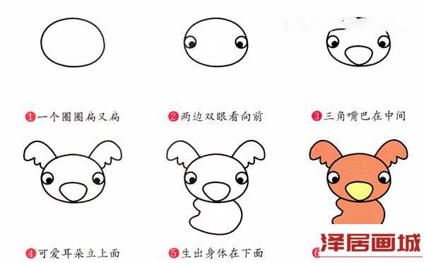 可爱树袋熊简笔画的图片教程