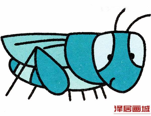 可爱小蟋蟀简笔画的画法图片