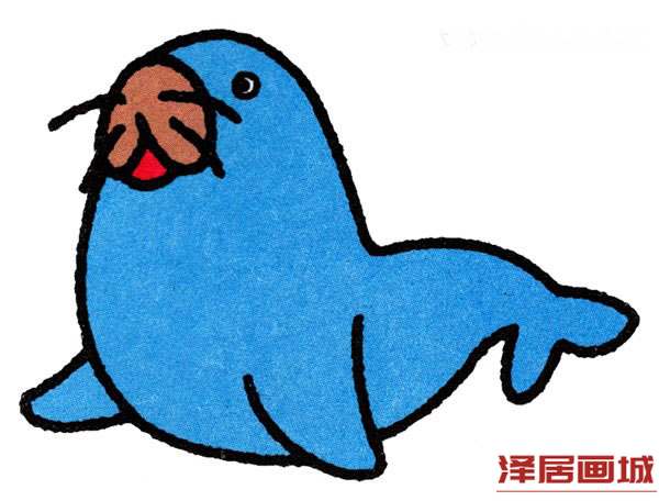 胖乎乎海豹简笔画的画法图片