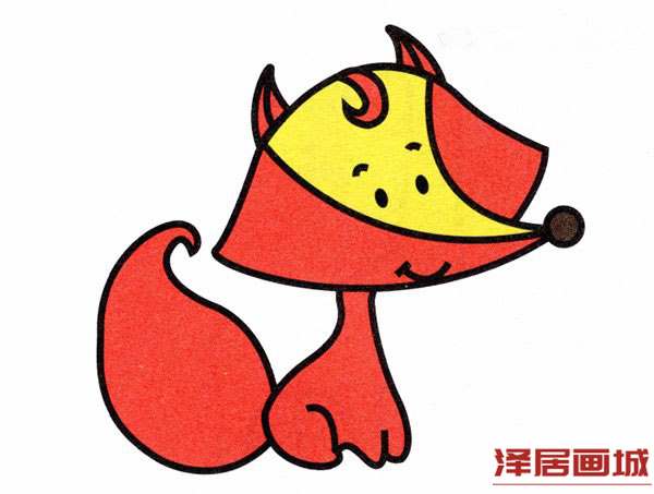 漂亮的卡通小狐狸简笔画图片教程