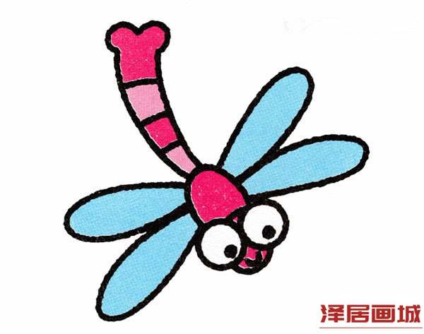 飞翔的蜻蜓简笔画画法图片教程