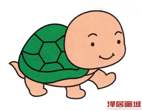 可爱卡通小乌龟简笔画的画法教程