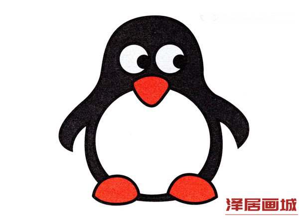 呆萌小企鹅简笔画的画法图片