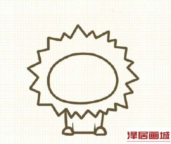可爱小狮子简笔画的画法带颜色
