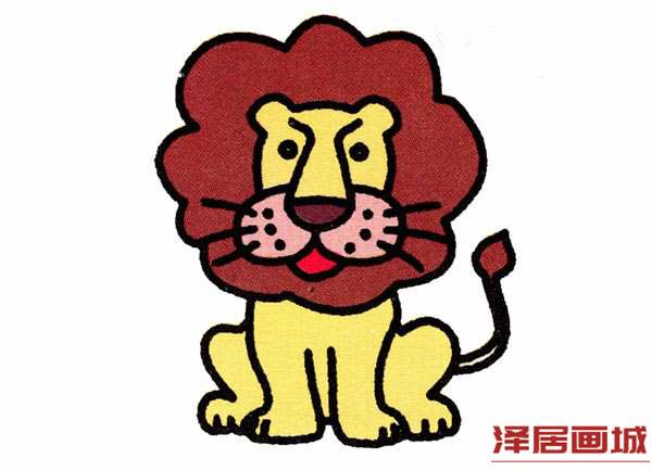 坐着的狮子简笔画图片教程