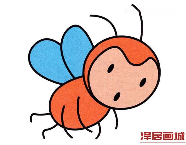 可爱的卡通小蜜蜂简笔画画法彩色