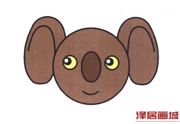 考拉头部的简笔画画法图片
