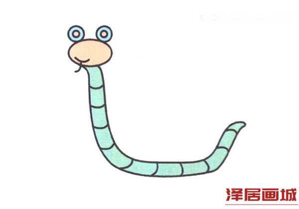 可爱小蛇简笔画的画法图片