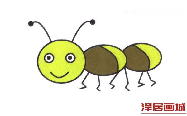 简单蚂蚁简笔画的画法图片教程