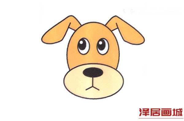 可爱狗头简笔画的画法图片