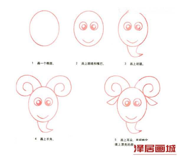 简单绵羊简笔画的画法图片教程