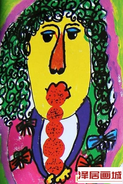 儿童画作品图片：吃冰糖葫芦