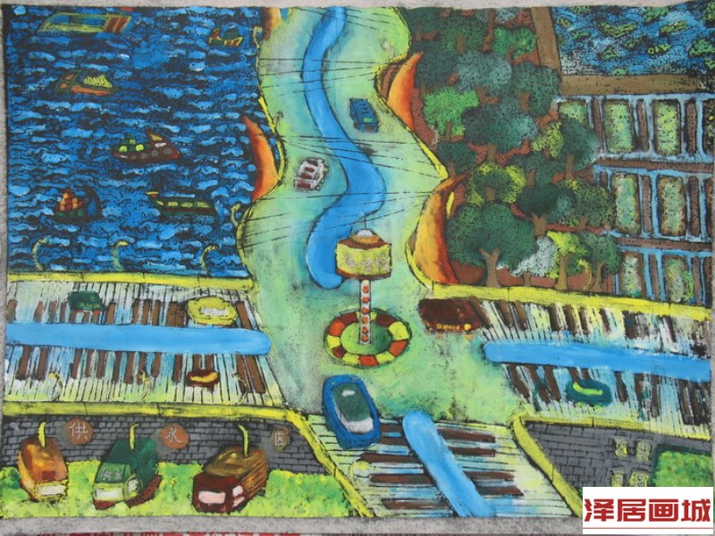 初中科幻绘画作品：防台风