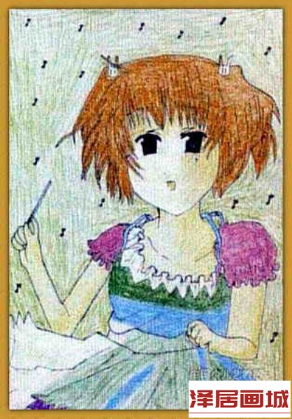 儿童画《音乐小天使》