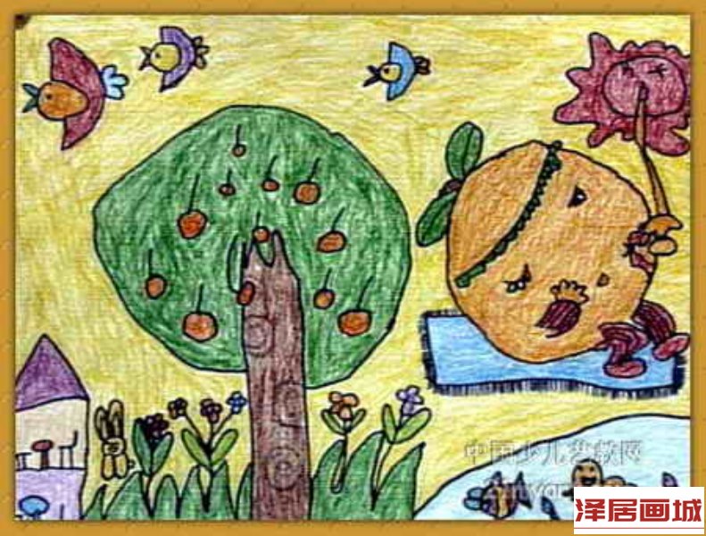 儿童画《渡假》