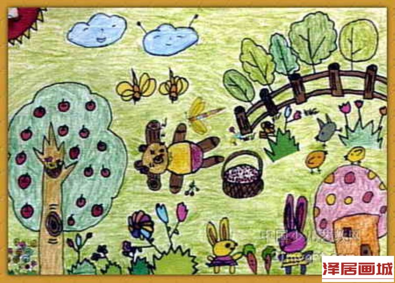 儿童画《绿色家园》