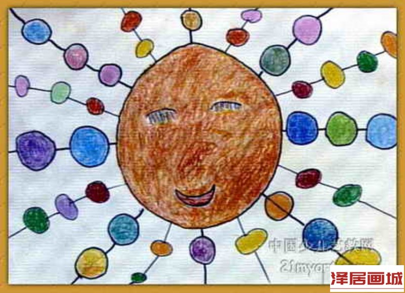 儿童画《太阳爱吃糖葫芦》