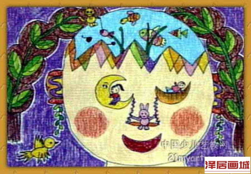 儿童画《春风吹》
