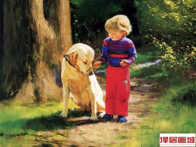 儿童画纯真少年
