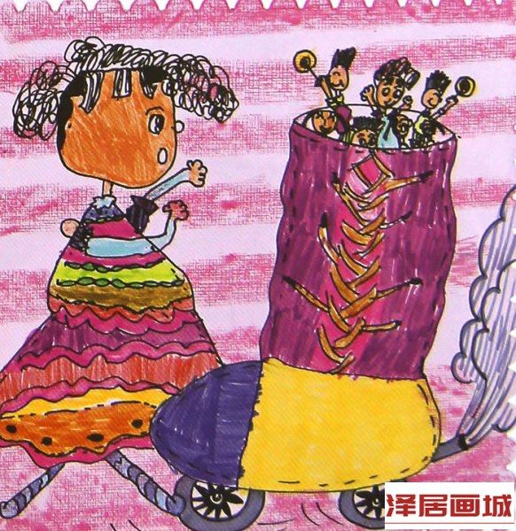 儿童画神奇的鞋子