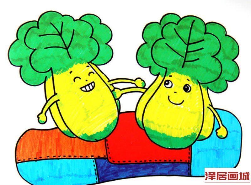 儿童画小白菜