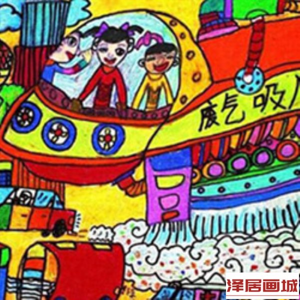 儿童画欢乐过新年啦